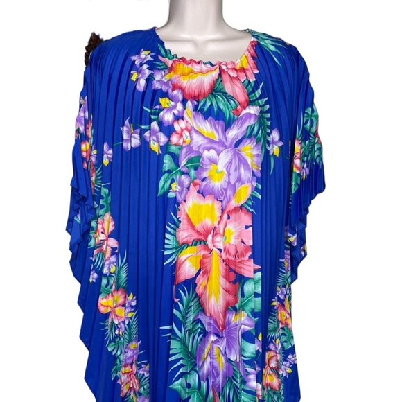 Vintage Royal Creations Hawaiin Dress Floral  MuMu Kaftan Kimono Made Hawaii u - Picture 3 of 10